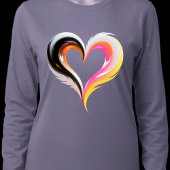 Abstract Glossy Feathered Heart Pop Art T-shirt