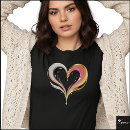 Abstract Glossy Swirl Heart Pop Art T-shirt