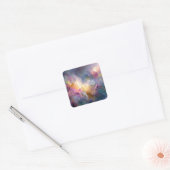 Abstract glowing pastel floral composition vierkante sticker (Envelop)