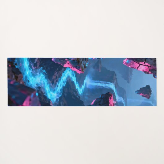 Abstract glowing river flowing yogamat (Achterkant (horizontaal))