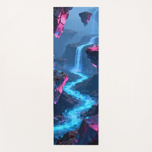 Abstract glowing river flowing  yogamat (Voorkant)