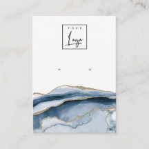 Abstract Gold Adage Navy Stud Earning Logo Display