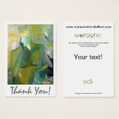 Abstract Gold Beige Green Artistic Hartelijk dank Visitekaartje (Voorkant /achterkant)