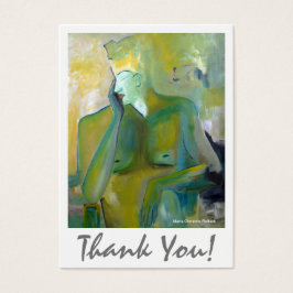 Abstract Gold Beige Green Artistic Hartelijk dank Visitekaartje