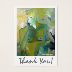 Abstract Gold Beige Green Artistic Hartelijk dank Visitekaartje