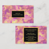 *~* Abstract Gold Black Glitter Paars Geel Visitekaartje (Voorkant / Achterkant)
