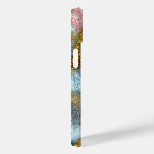 Abstract Gold Blauwgroen Faux Folie Glitter Name M Case-Mate iPhone Case (Achterkant / Rechts)