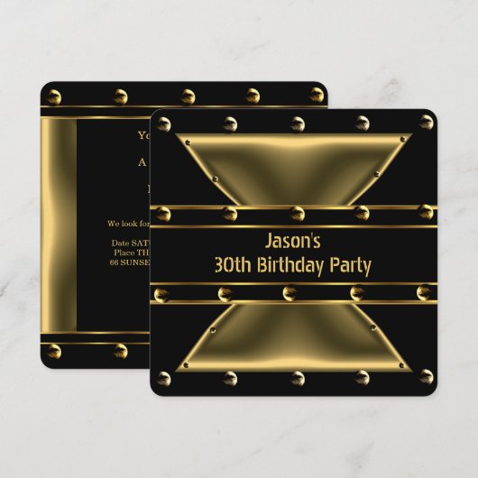 Abstract Gold Bronze Mannen 30e verjaardag 3BG Kaart (Voorkant / Achterkant)