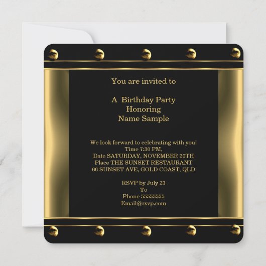 Abstract Gold Bronze Mannen 30e verjaardag 3BG Kaart (Achterkant)