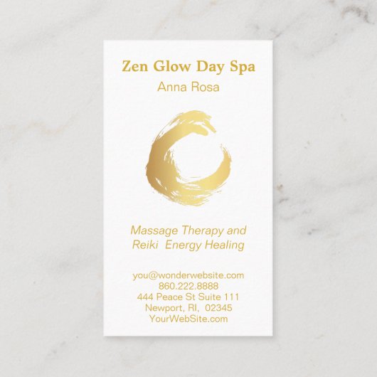 *~* Abstract Gold Brush Reiki Meditation Yoga Zen Visitekaartje (Achterkant)