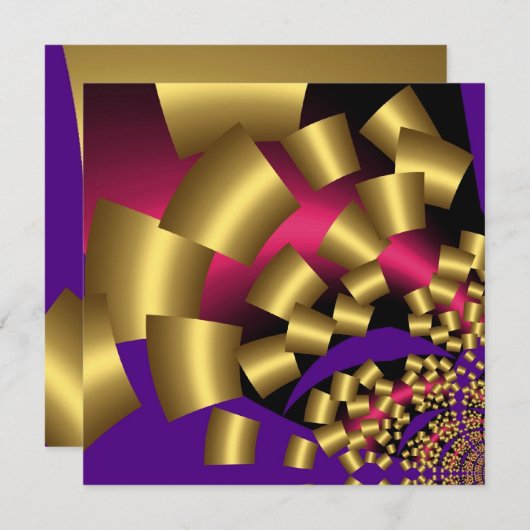 Abstract Gold Confetti-uitnodiging Kaart (Voorkant / Achterkant)