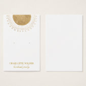 Abstract Gold Foil Circle Earring Display Card Visitekaartje (Voorkant /achterkant)