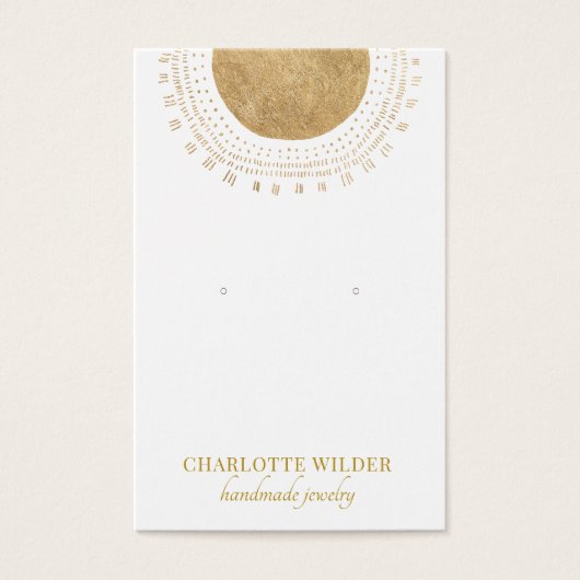 Abstract Gold Foil Circle Earring Display Card Visitekaartje (Voorkant)