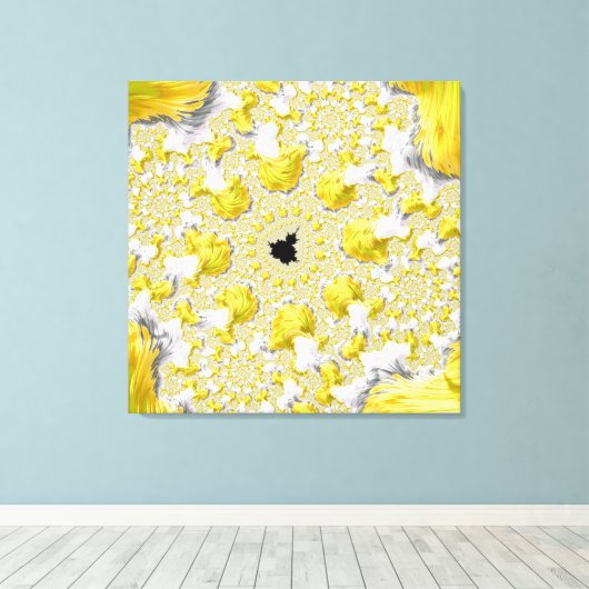 Abstract Gold Fractal Canvas Afdruk (Insitu (Houten vloer))