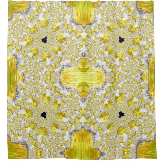 Abstract Gold Fractal Douchegordijn (Voorkant)