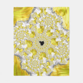 Abstract Gold Fractal Fleece Deken