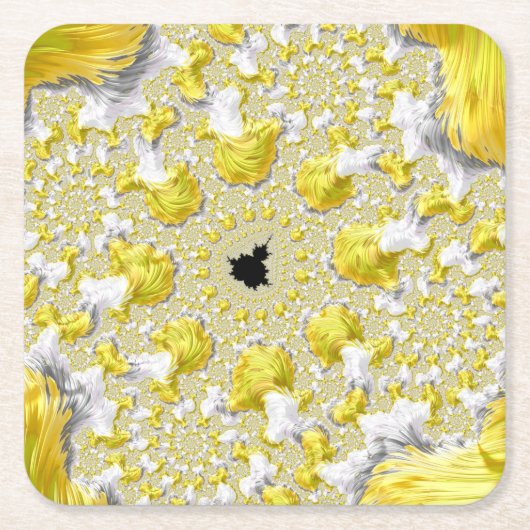 Abstract Gold Fractal Kartonnen Onderzetters (Voorkant)