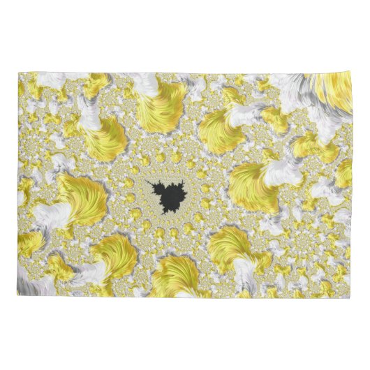 Abstract Gold Fractal Kussensloop (Achterkant)