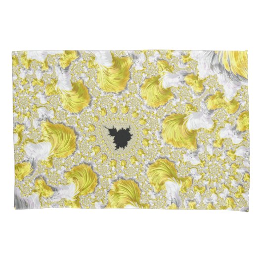 Abstract Gold Fractal Kussensloop (Voorkant)