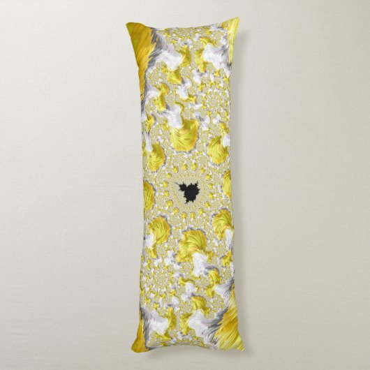 Abstract Gold Fractal Lichaamskussen (Achterkant (Verticaal))