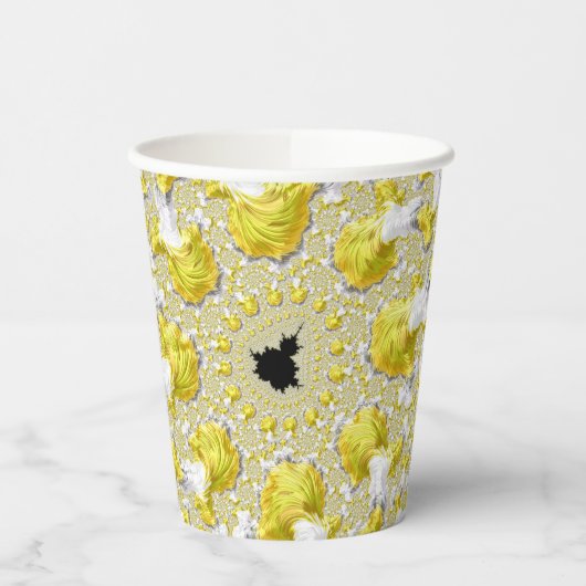 Abstract Gold Fractal Papieren Bekers (Links)