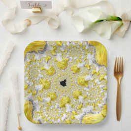 Abstract Gold Fractal Papieren Bordje