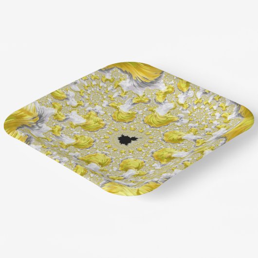 Abstract Gold Fractal Papieren Bordje (Gebogen)