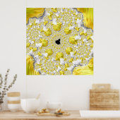 Abstract Gold Fractal Poster (Keuken)