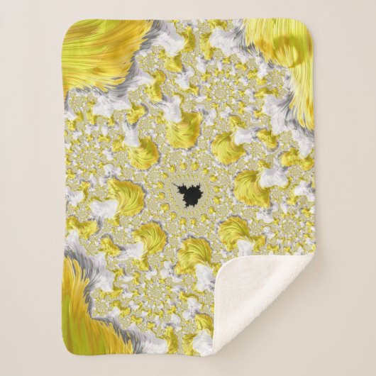 Abstract Gold Fractal Sherpa Deken (Voorkant)