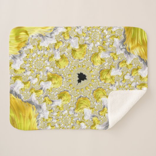 Abstract Gold Fractal Sherpa Deken (Voorkant (horizontaal))