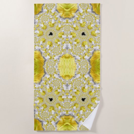 Abstract Gold Fractal Strandlaken (Voorkant)