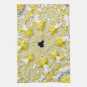 Abstract Gold Fractal Theedoek (Verticaal)