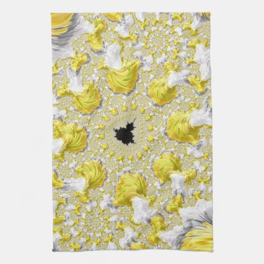 Abstract Gold Fractal Theedoek (Verticaal)