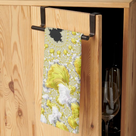 Abstract Gold Fractal Theedoek (Derde Gevouwen)