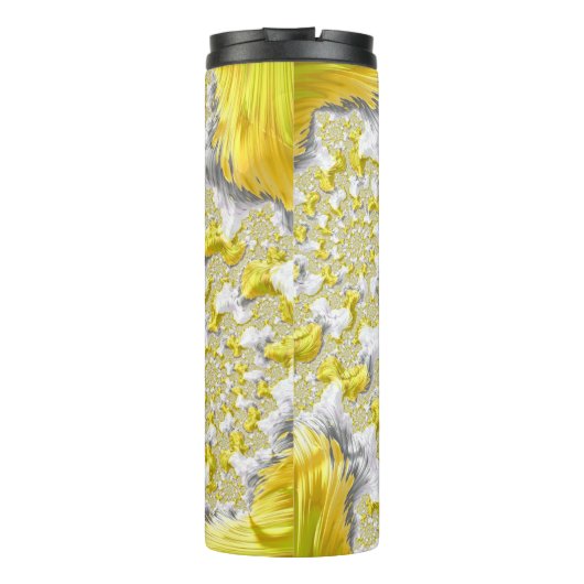 Abstract Gold Fractal Thermosbeker (Achterkant)