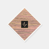 Abstract Gold Glitter Black Monogram Servet (Hoek)