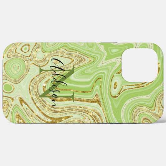 Abstract Gold Glitter Green Chic Stijlvol Case-Mate iPhone Case (Achterkant (horizontaal))