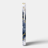 Abstract Gold Grey Monogram Eigen naamscript Case-Mate iPhone Case (Achterkant / Links)