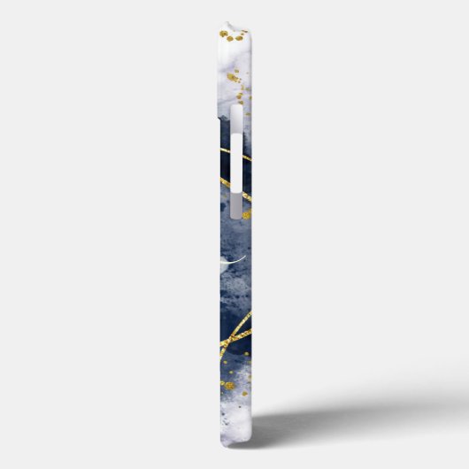 Abstract Gold Grey Monogram Eigen naamscript Case-Mate iPhone Case (Achterkant / Links)