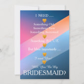 Abstract Gold Heart Will You Be My Bridesmaid Kaart (Voorkant)