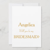 Abstract Gold Heart Will You Be My Bridesmaid Kaart (Achterkant)