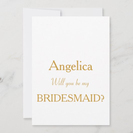 Abstract Gold Heart Will You Be My Bridesmaid Kaart (Achterkant)