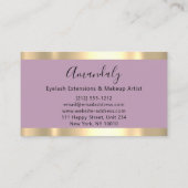 Abstract Gold Lijst Moderne marmer Pink Lavender Visitekaartje (Achterkant)