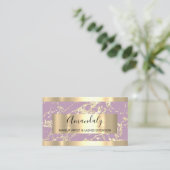 Abstract Gold Lijst Moderne marmer Pink Lavender Visitekaartje (Staand voorkant)
