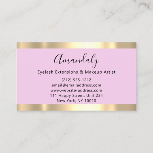 Abstract Gold Lijst Moderne marmer roze pasta Visitekaartje (Achterkant)