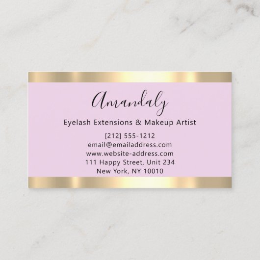 Abstract Gold Lijst Moderne marmer roze poeder Visitekaartje (Achterkant)