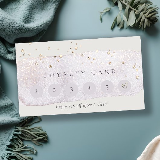 Abstract Gold Lila Brush Stoke 6 Punch Loyalty Visitekaartje