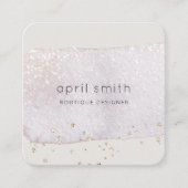 Abstract Gold Lila Brush Stoke Waterverf Glitter Vierkante Visitekaartje (Voorkant)