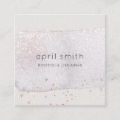 Abstract Gold Lila Brush Stoke Waterverf Glitter Vierkante Visitekaartje (Voorkant)