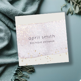 Abstract Gold Lila Brush Stoke Waterverf Glitter Vierkante Visitekaartje